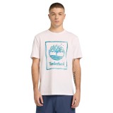 Men's T-Shirt White - Timberland Water Stack Logo Image 