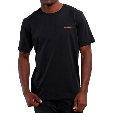Ανδρική Κοντομάνικη Μπλούζα Μαύρη - Timberland Linear Logo Print