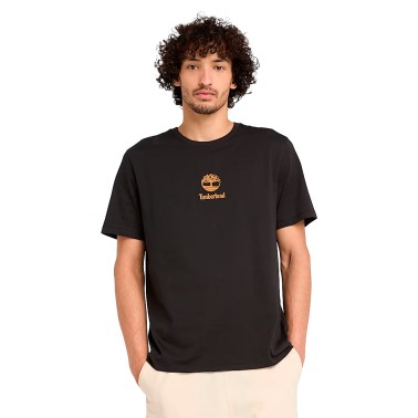 Ανδρική Κοντομάνικη Μπλούζα Μαύρη - Timberland Stack Logo Print