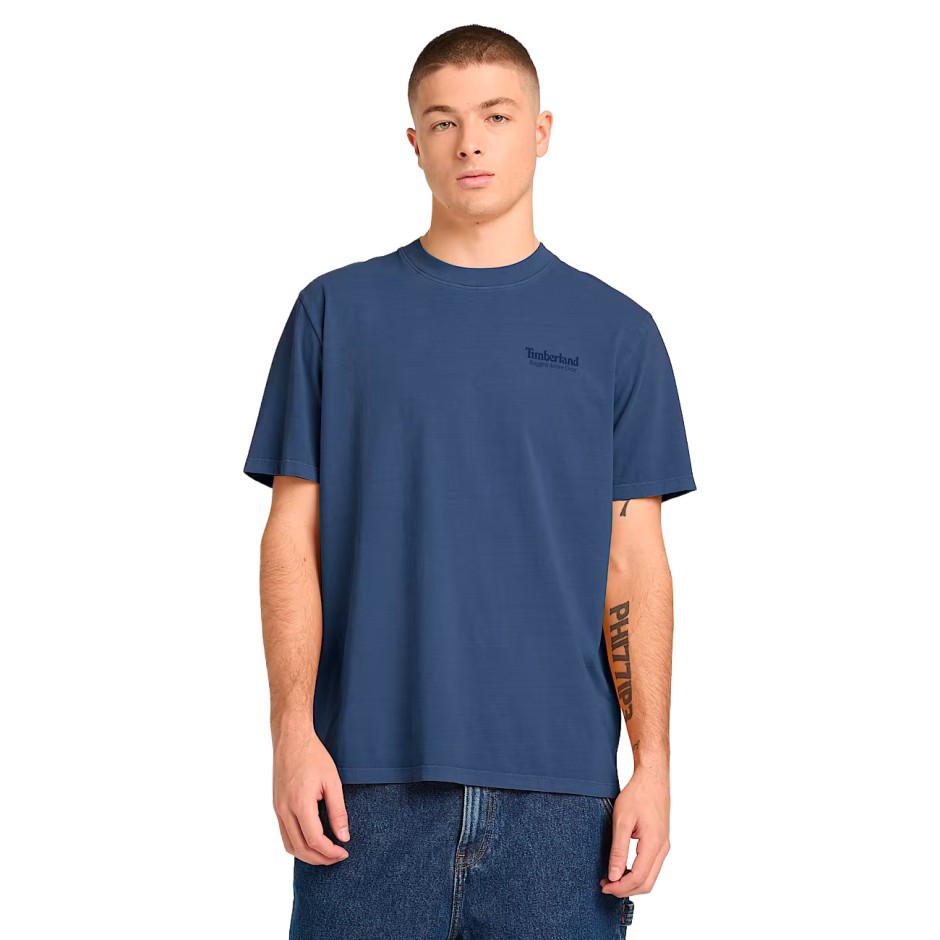 Men's T-Shirt Blue - Timberland Rugged Active Gear Graphic