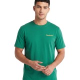 Ανδρική Κοντομάνικη Μπλούζα Πράσινη - Timberland Linear Logo Print Εικόνα 