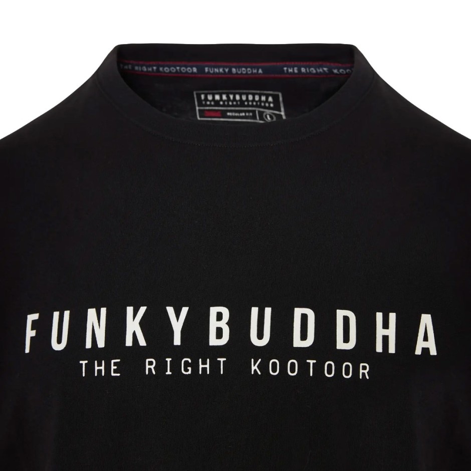 Ανδρική Κοντομάνικη Μπλούζα Μαύρη - Funky Buddha The Essentials