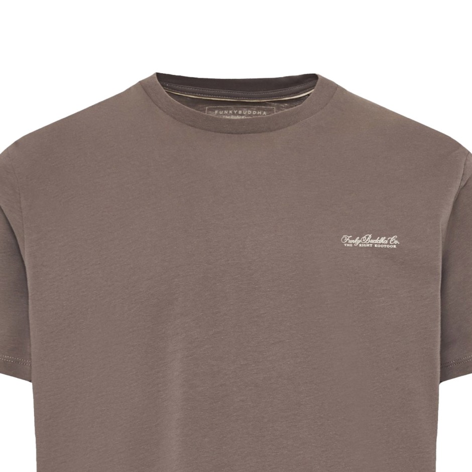 Ανδρική Κοντομάνικη Μπλούζα Γκρι - Funky Buddha The Basics Collection