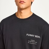 Ανδρική Κοντομάνικη Μπλούζα Μαύρη - Funky Buddha Εικόνα 1