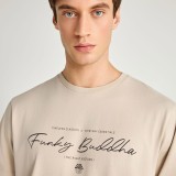 Ανδρική Κοντομάνικη Μπλούζα Μπεζ - Funky Buddha Εικόνα 1