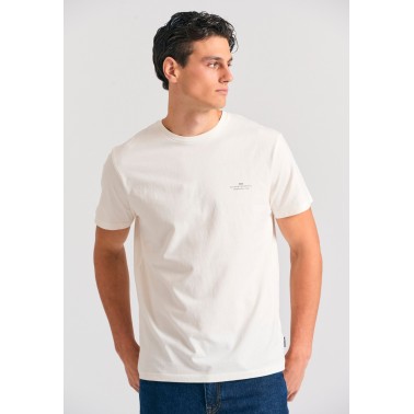 Ανδρική Κοντομάνικη Μπλούζα Εκρού - Funky Buddha The Essentials