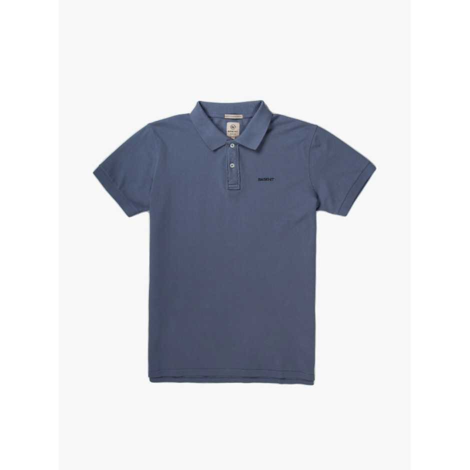 BASEHIT MEN'S GARMENT DYED POLO 201.BM35.70GD-GD STONE BLUE Blue