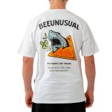 Men's T-Shirt White - Bee Unusual 'The Sharks Are Vegan' Image 0