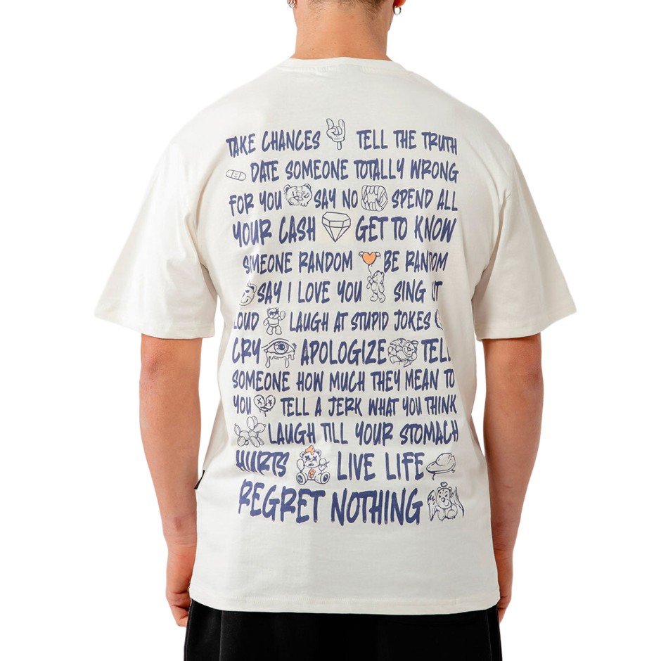 Men's T-Shirt Ecru - Bee Unusual 'Regret Nothing'