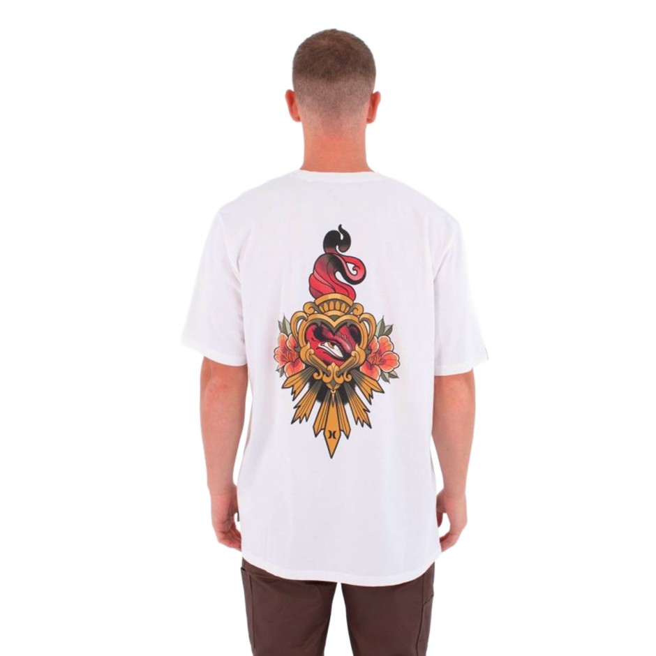 Men's T-Shirt White - Hurley Tattoo Trudy Heart