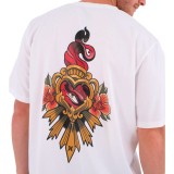 Men's T-Shirt White - Hurley Tattoo Trudy Heart Image 2