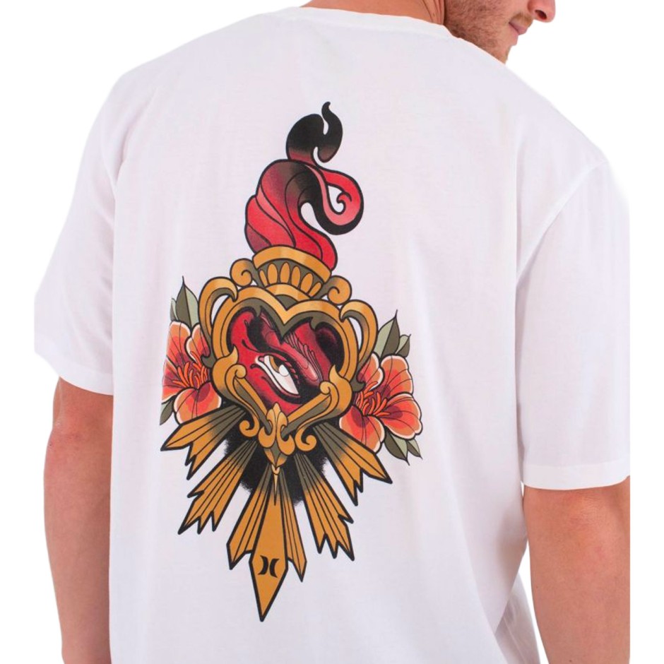 Men's T-Shirt White - Hurley Tattoo Trudy Heart