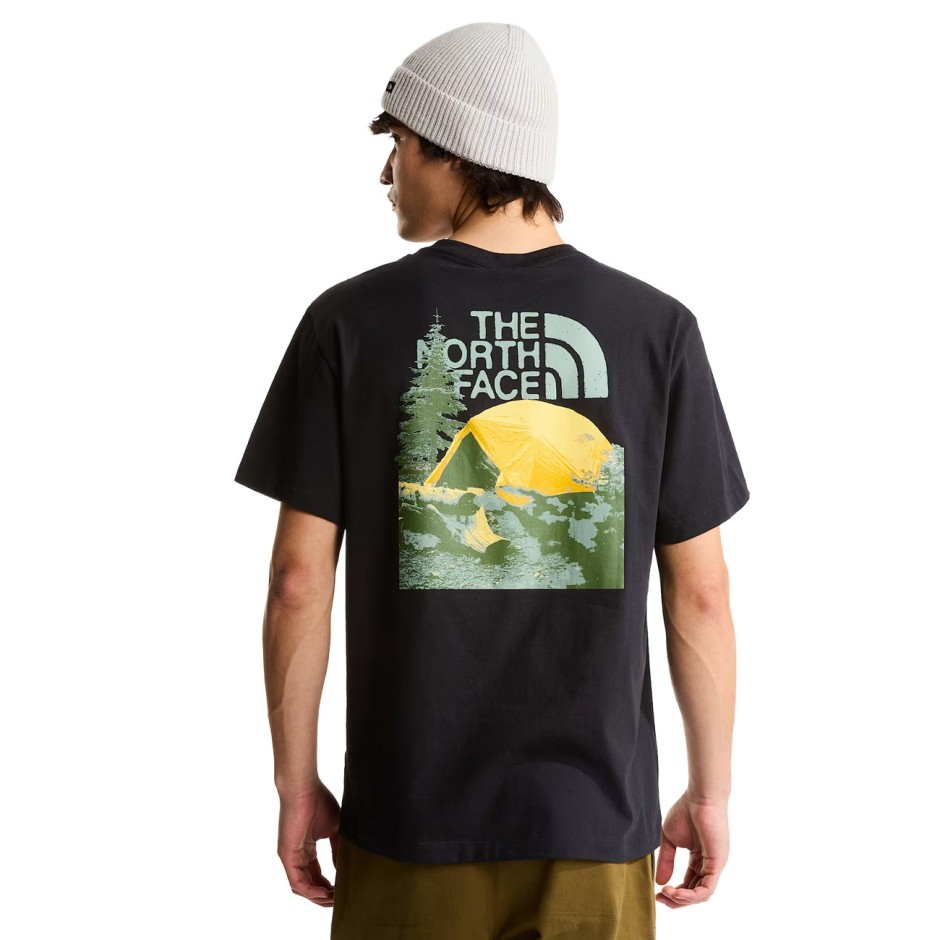 Men's T-Shirt Black - The North Face Pitch A Tent Relaxed