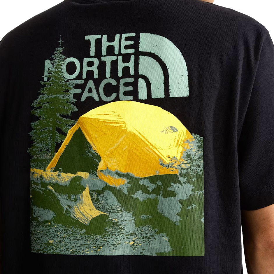 Men's T-Shirt Black - The North Face Pitch A Tent Relaxed