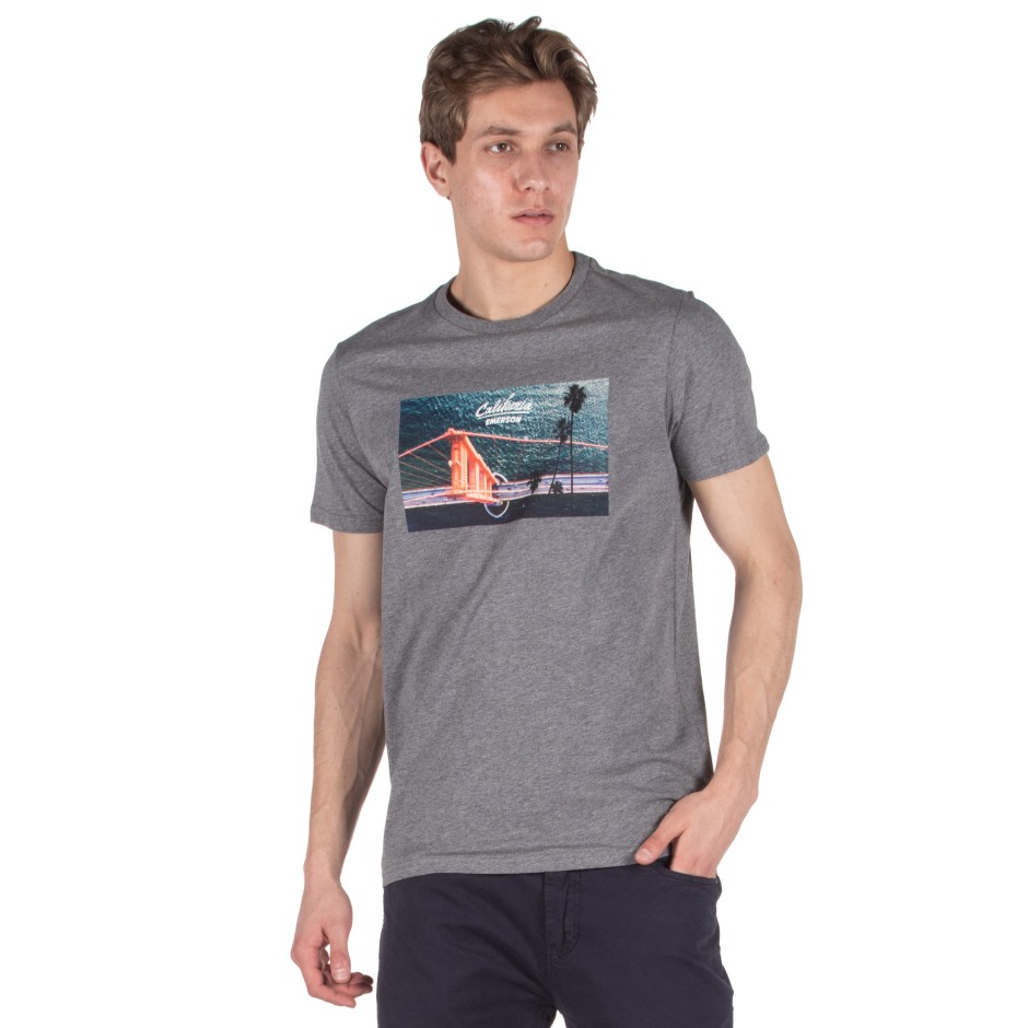 EMERSON TEE 201.EM33.101-D.GREY ML Coal