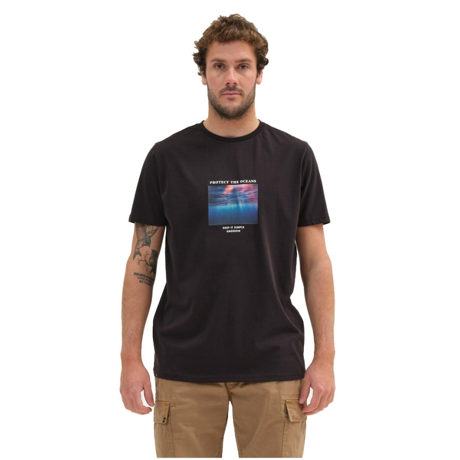 EMERSON PROTECT THE OCEANS T-SHIRT 211.EM33.69-BLACK Black