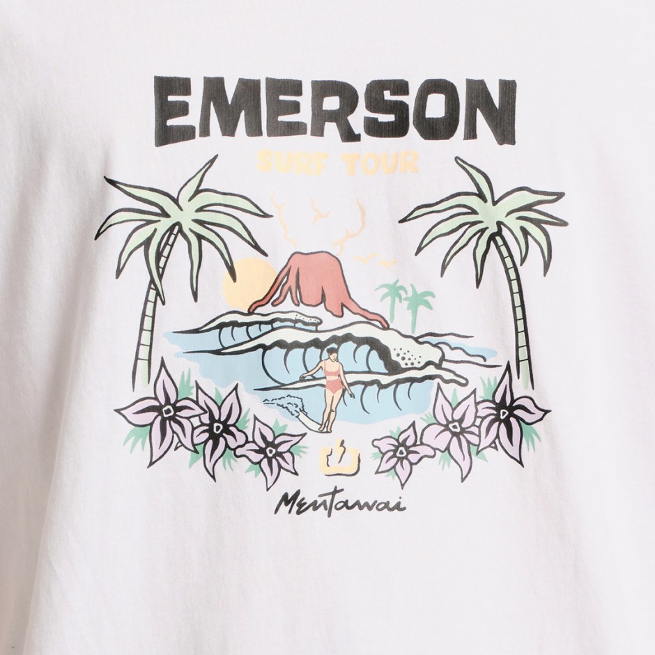 Ανδρική Κοντομάνικη Μπλούζα Λευκή - EMERSON 