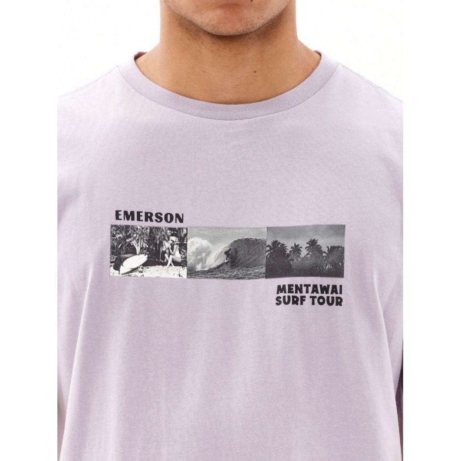 Ανδρική Κοντομάνικη Μπλούζα Λιλά - EMERSON