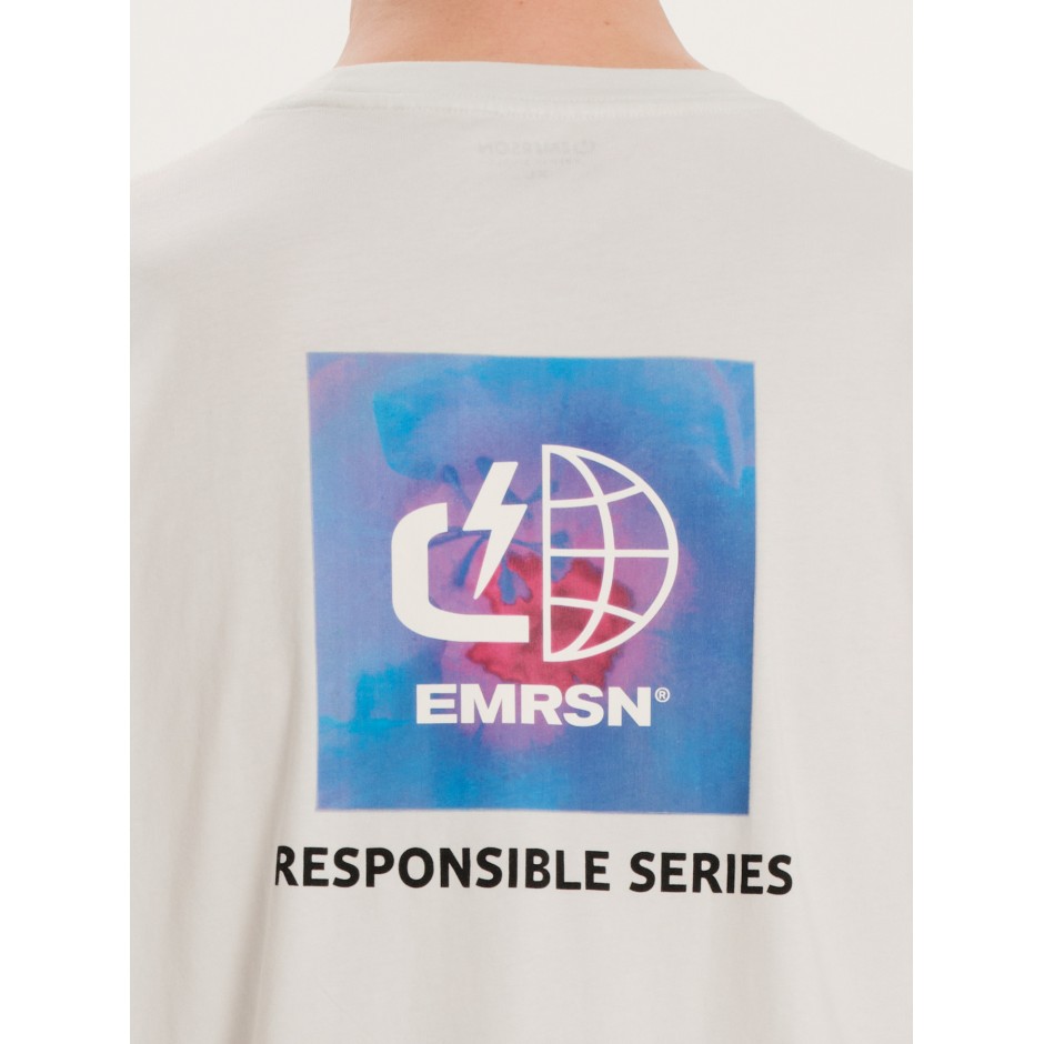 Ανδρική Κοντομάνικη Μπλούζα Εκρού - EMERSON LOGO