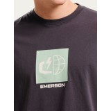 Ανδρική Κοντομάνικη Μπλούζα Μπλε - EMERSON LOGO Εικόνα 3