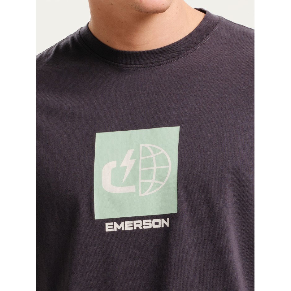 Ανδρική Κοντομάνικη Μπλούζα Μπλε - EMERSON LOGO