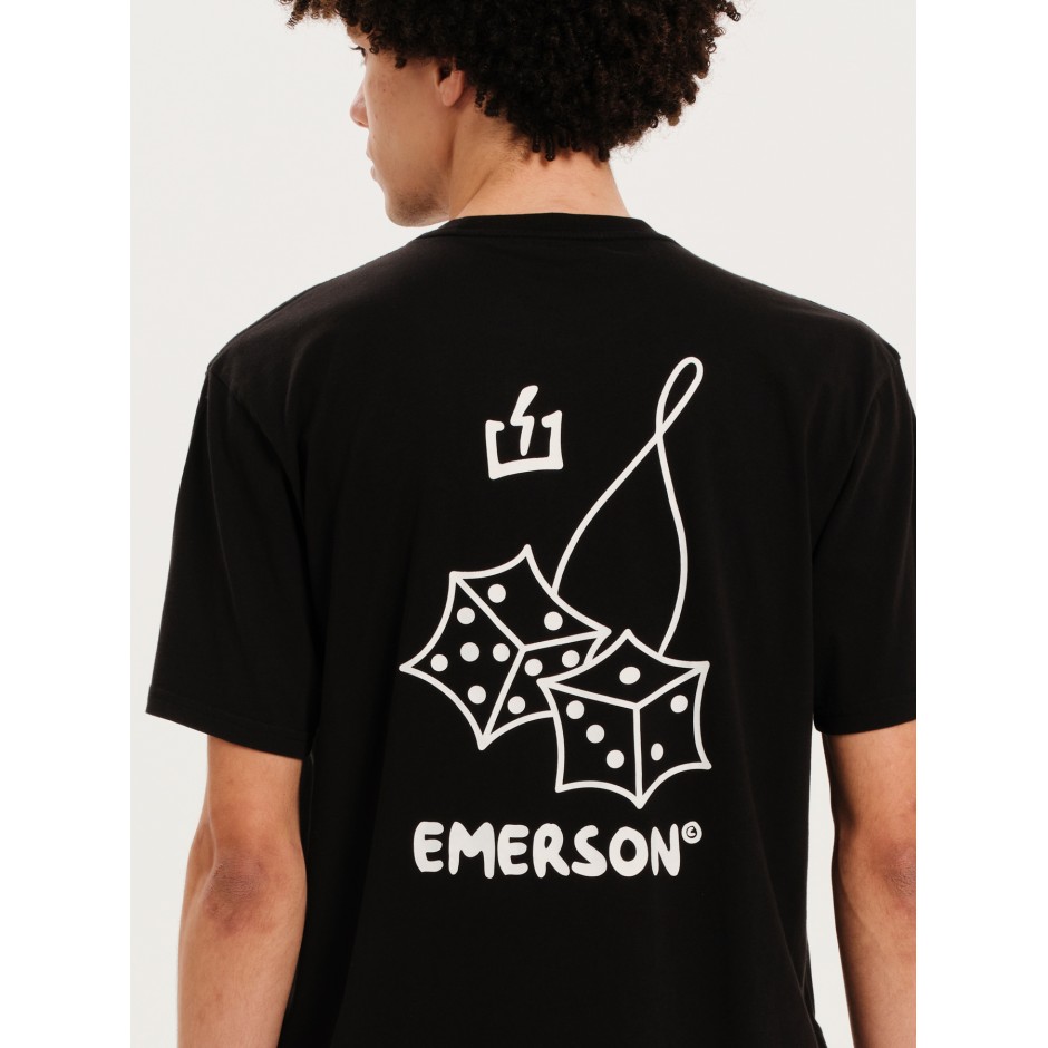 Ανδρική Κοντομάνικη Μπλούζα Μαύρη - EMERSON 