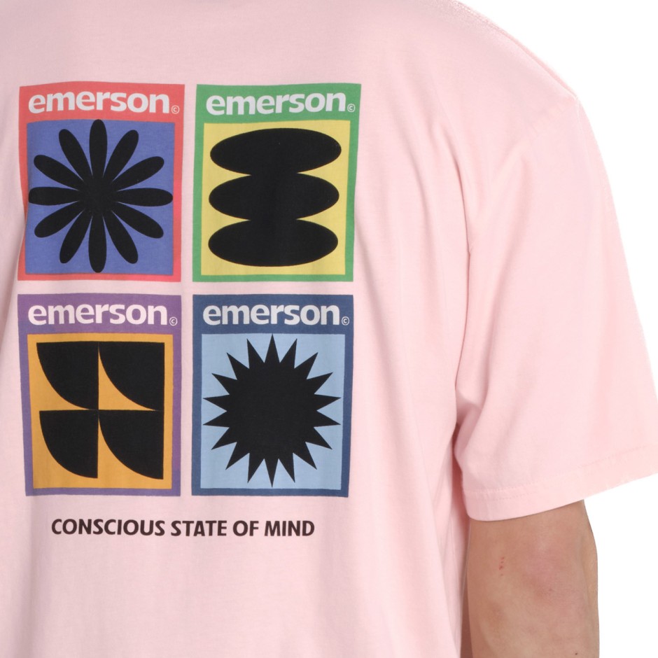 Ανδρική Κοντομάνικη Μπλούζα Ροζ - EMERSON Conscious Stae Of Mind