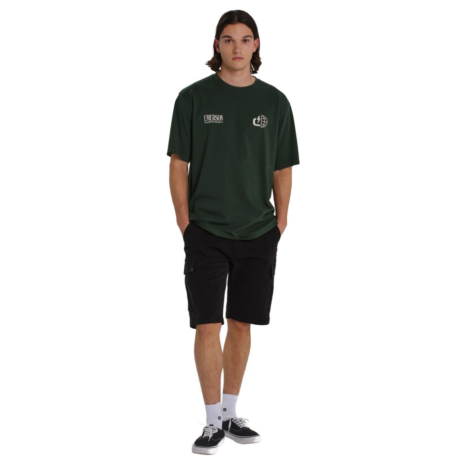 Ανδρική Κοντομάνικη Μπλούζα Κυπαρισσί - EMERSON 'Climbing Society'