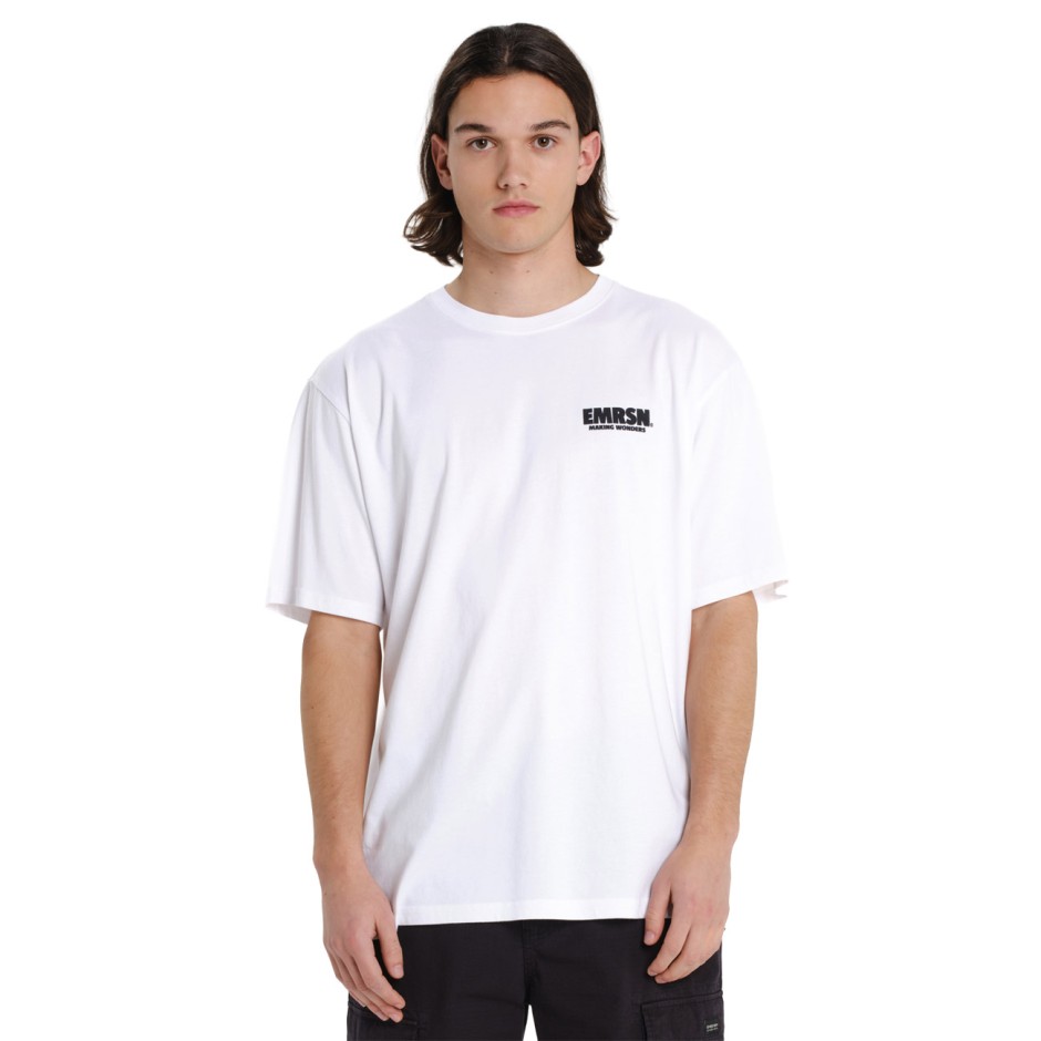 Ανδρική Κοντομάνικη Μπλούζα Λευκή - EMERSON 'Keep It Simple'