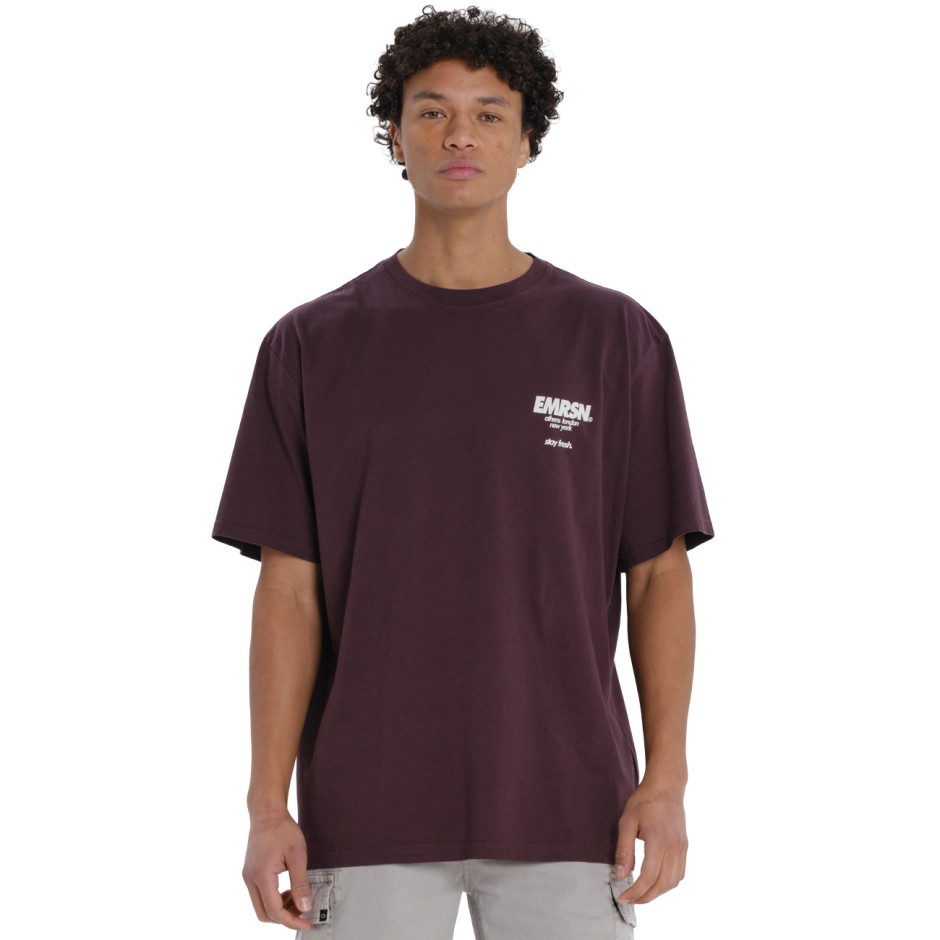 Ανδρική Κοντομάνικη Μπλούζα Μπορντό - EMERSON 'Stay Fresh'