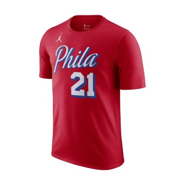 Jordan Philadelphia 76ers Statement Edition Κόκκινο - Ανδρική Κοντομάνικη Μπλούζα Μπάσκετ