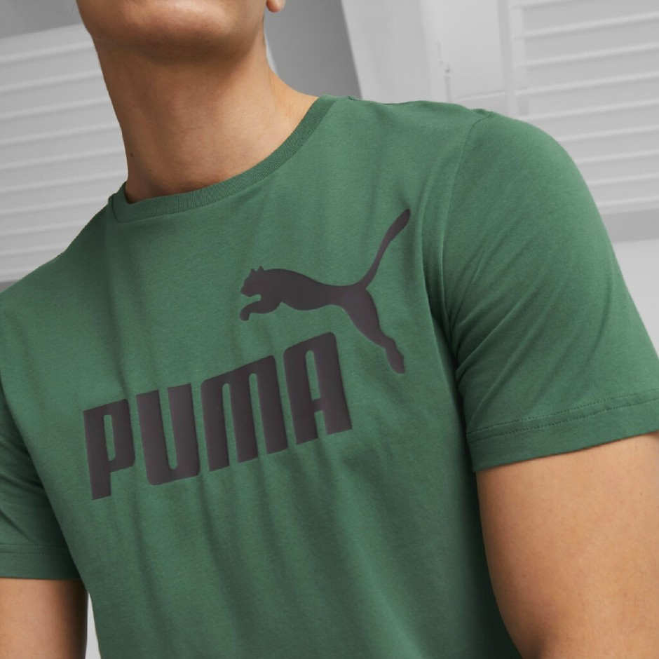 PUMA ESS LOGO TEE (S) 586667-46 Green | Sport-T-Shirts
