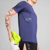 PUMA M RUN GRAPHIC MESH TEE 526631-46 Blue Image 2