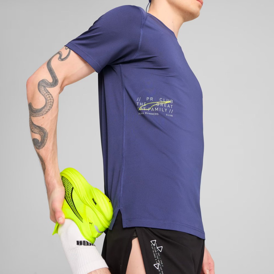 PUMA M RUN GRAPHIC MESH TEE 526631-46 Blue
