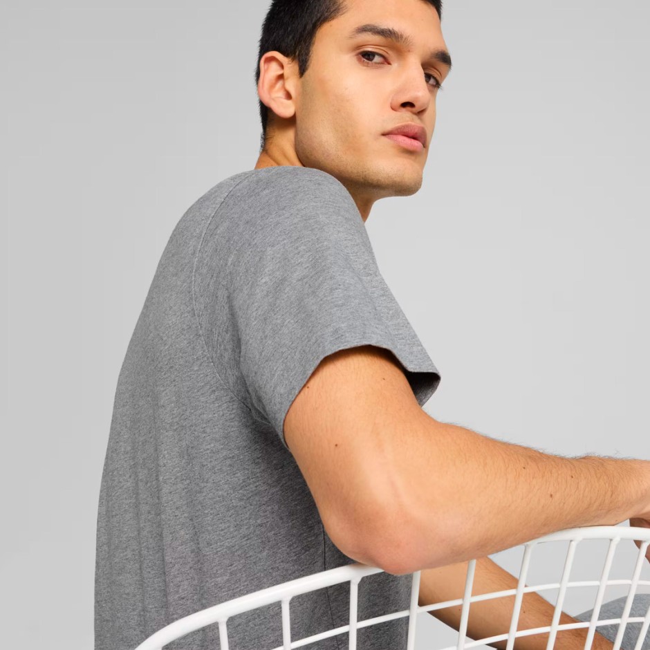 Ανδρική Κοντομάνικη Μπλούζα Γκρι - PUMA Essentials No. 1 Logo