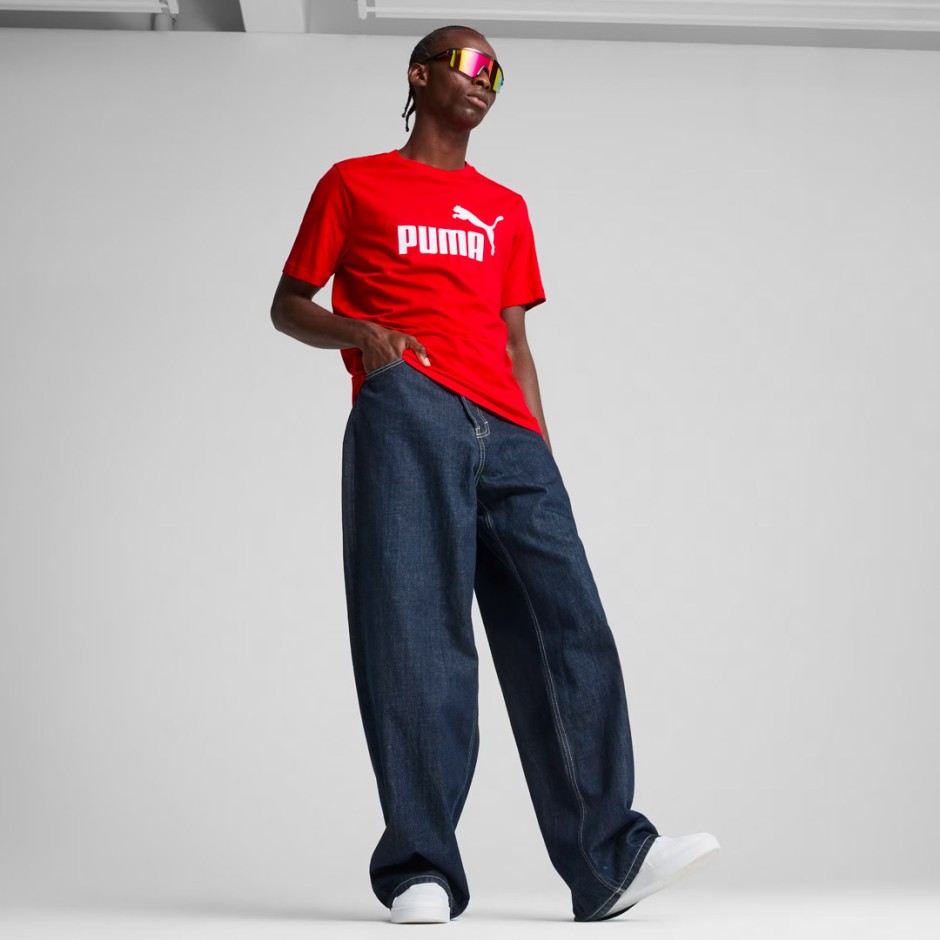 Ανδρική Κοντομάνικη Μπλούζα Κόκκινη - PUMA Essentials No. 1 Logo