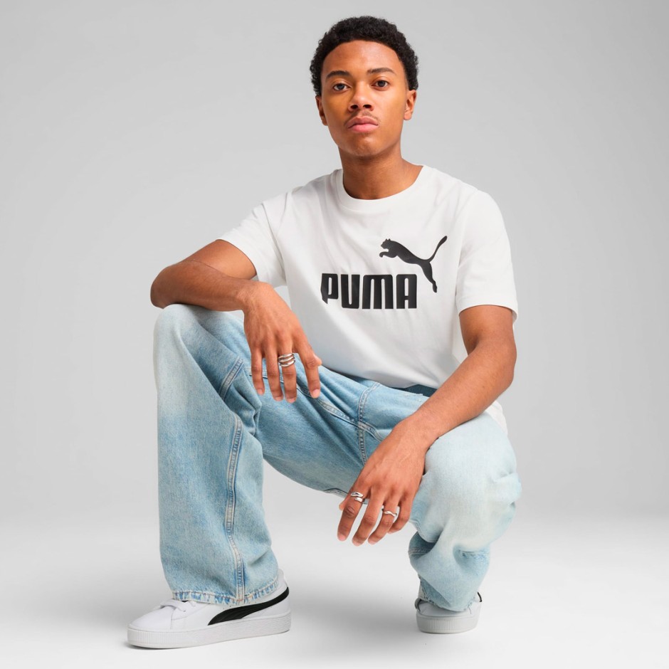 Ανδρική Κοντομάνικη Μπλούζα Λευκή - PUMA Essentials No. 1 Logo