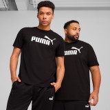 Ανδρική Κοντομάνικη Μπλούζα Μαύρη - PUMA Essentials No. 1 Logo Εικόνα 0