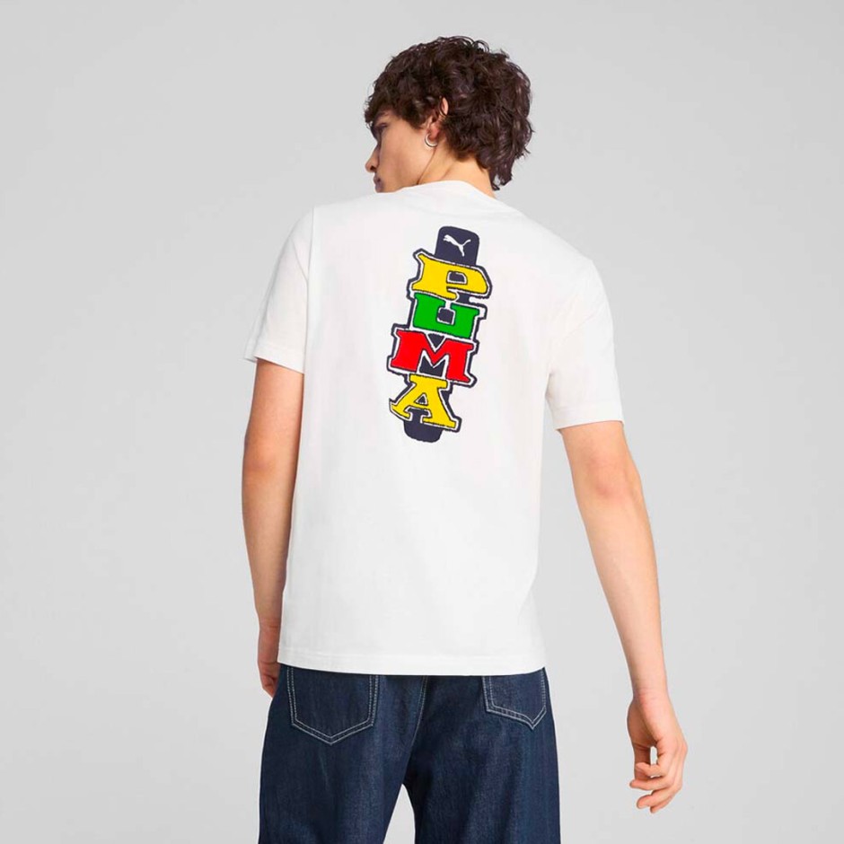 Ανδρική Κοντομάνικη Μπλούζα Λευκή - PUMA Graphics No. 1 Logo
