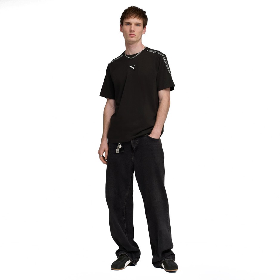 Ανδρική Κοντομάνικη Μπλούζα Μαύρη - PUMA Essentials Tape