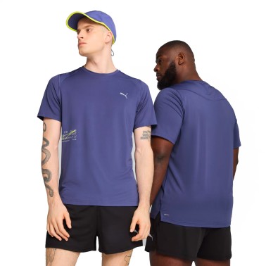 PUMA M RUN GRAPHIC MESH TEE 526631-46 Blue