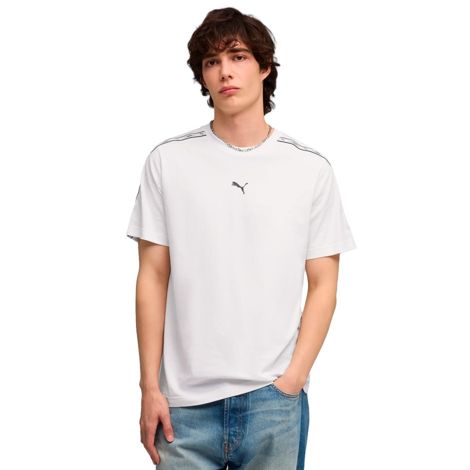 Ανδρική Κοντομάνικη Μπλούζα Λευκή - PUMA Essentials Tape