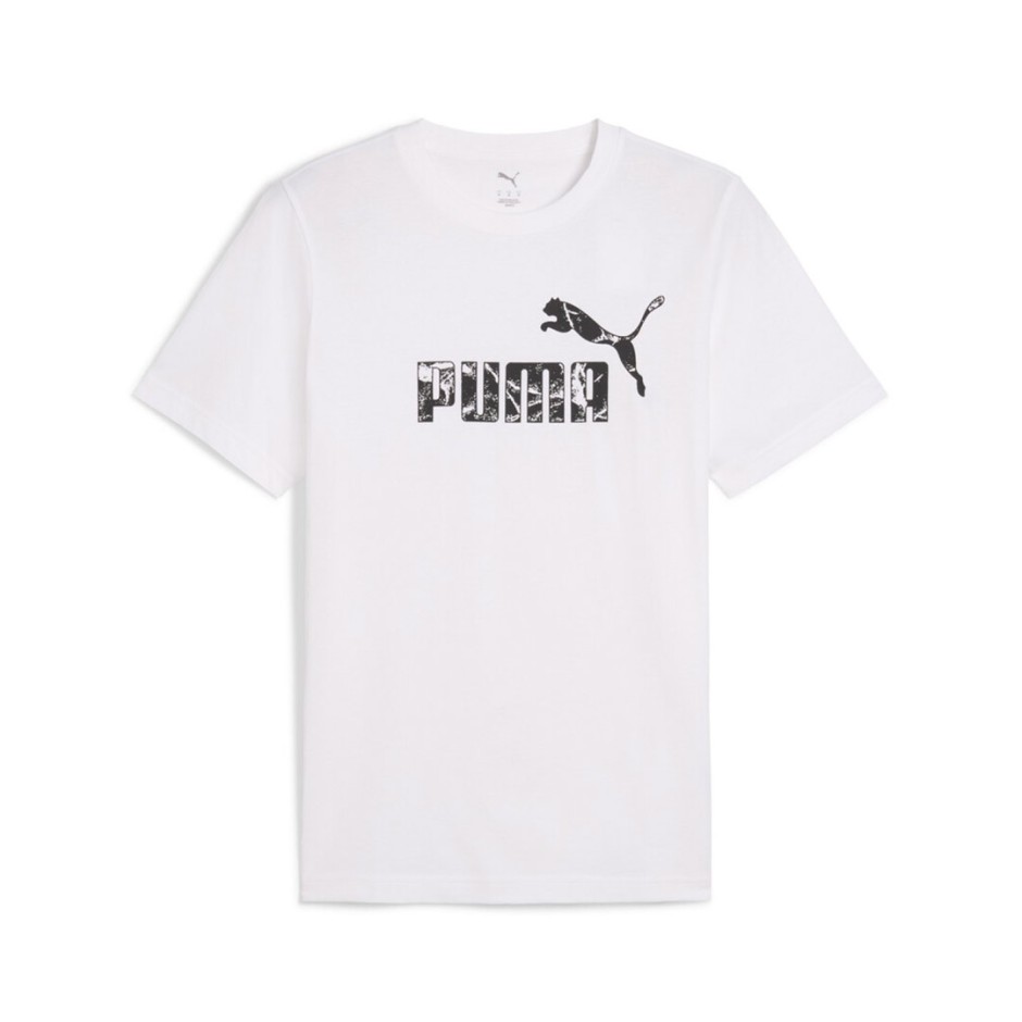 Ανδρική Κοντομάνικη Μπλούζα Λευκή - PUMA Graphics No. 1 Logo