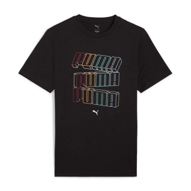 Ανδρική Κοντομάνικη Μπλούζα Μαύρη - PUMA Eseentials Logo
