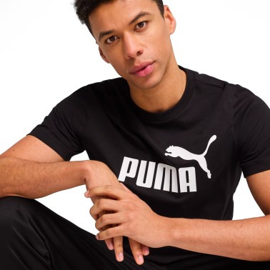 Ανδρική Κοντομάνικη Μπλούζα Μαύρη - PUMA Essentials No. 1 Logo