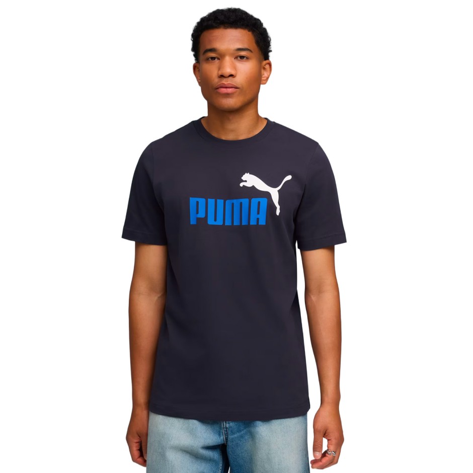 Ανδρική Κοντομάνικη Μπλούζα Μπλε - PUMA Essentials 2 Colour No. 1 Logo