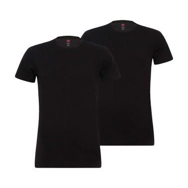 LEVI'S MEN SOLID CREW 2P 37152-0022-JET BLACK Μαύρο