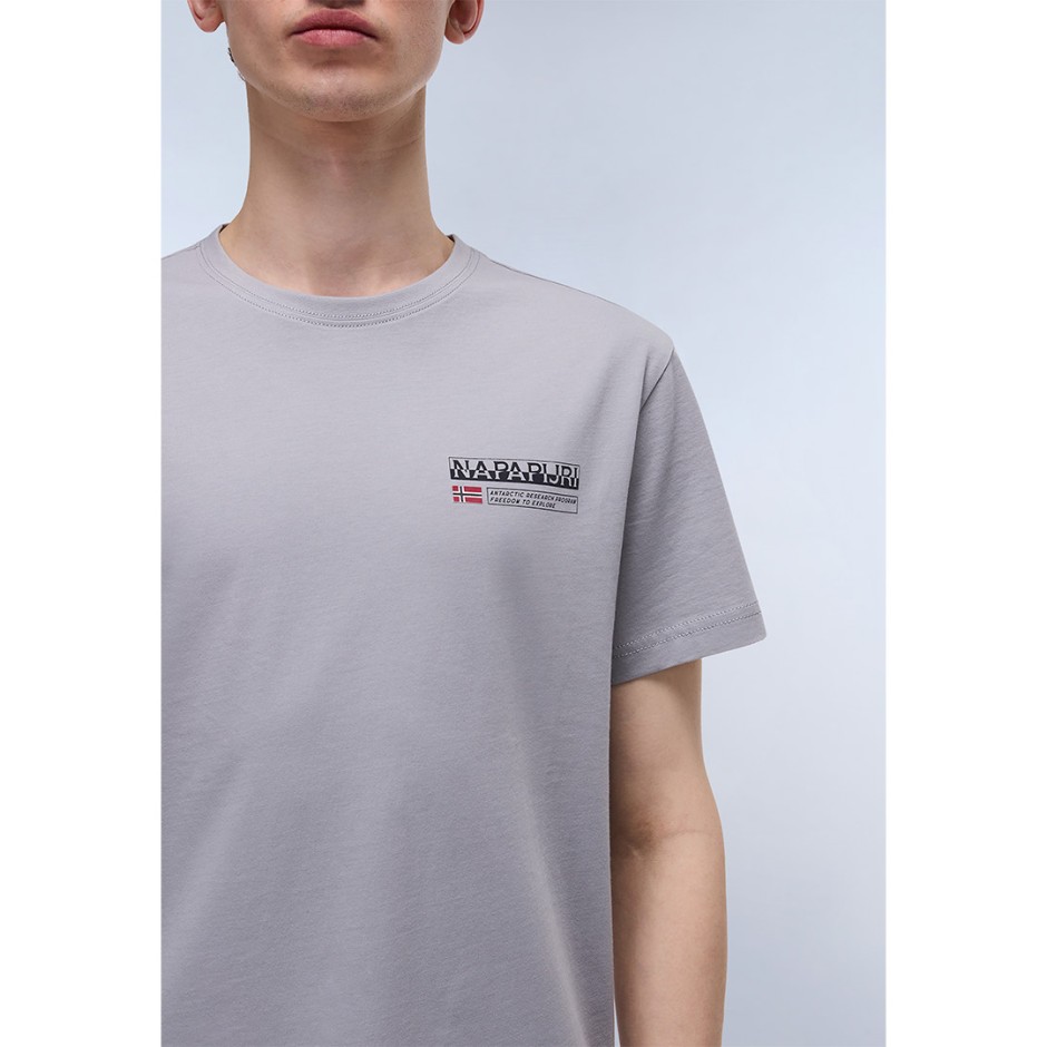 Ανδρική Κοντομάνικη Μπλούζα Γκρι - Napapijri S-Kasba