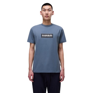 Ανδρική Κοντομάνικη Μπλούζα Ανθρακί - Napapijri S-Box Logo