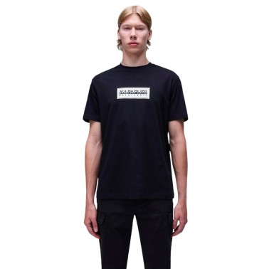 Ανδρική Κοντομάνικη Μπλούζα Μαύρο - Napapijri S-Box Logo